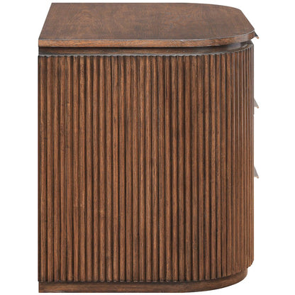 Astrid Brown Solid Wood And Oak Veneer Nightstand