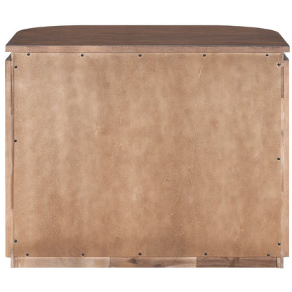 Astrid Brown Solid Wood And Oak Veneer Nightstand