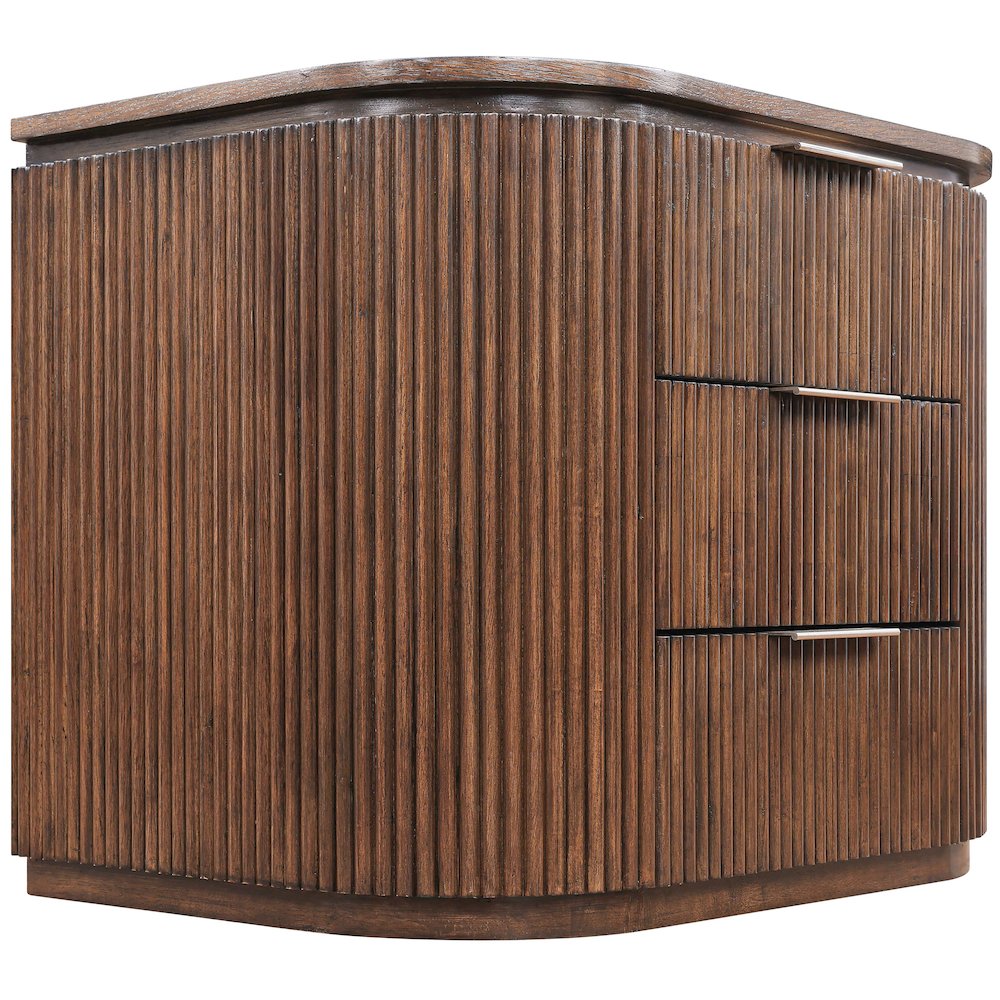 Astrid Brown Solid Wood And Oak Veneer Nightstand