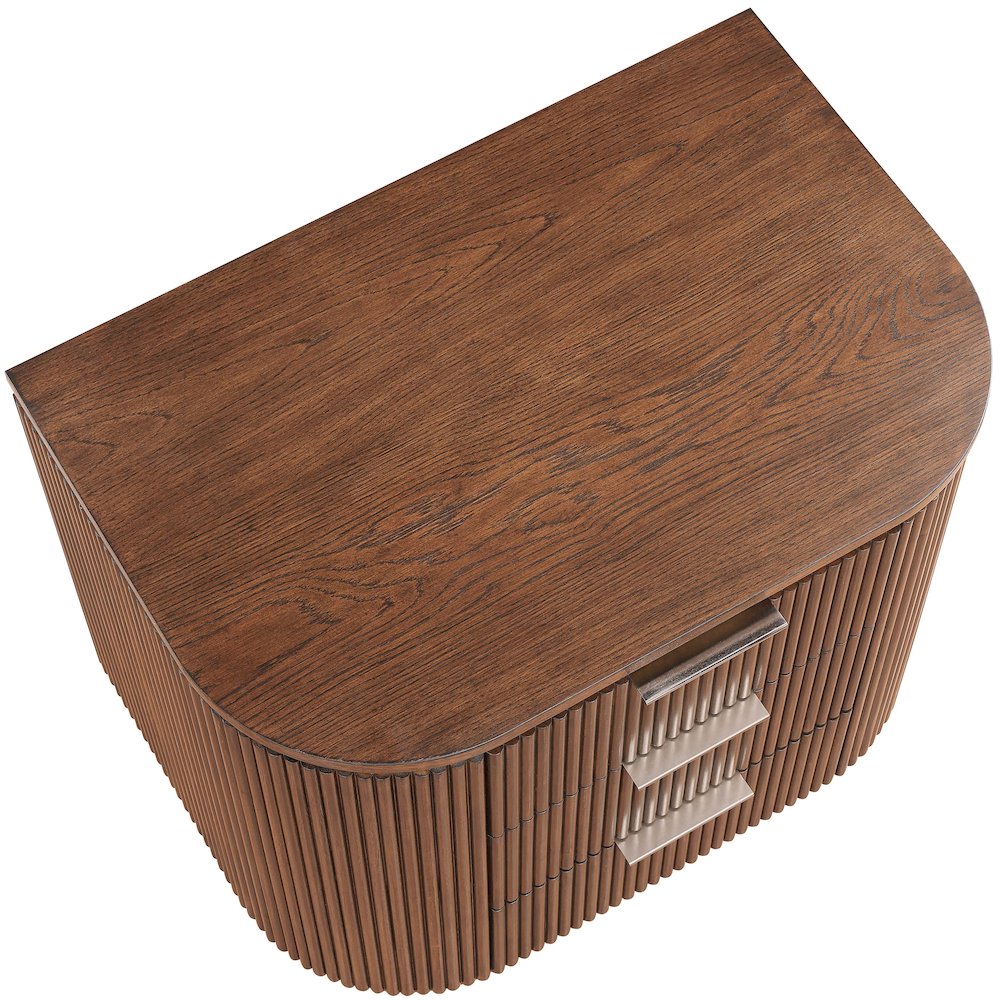 Astrid Brown Solid Wood And Oak Veneer Nightstand