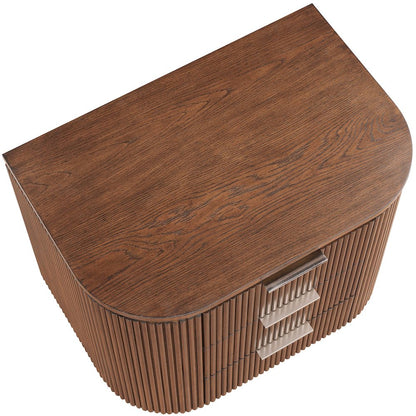 Astrid Brown Solid Wood And Oak Veneer Nightstand