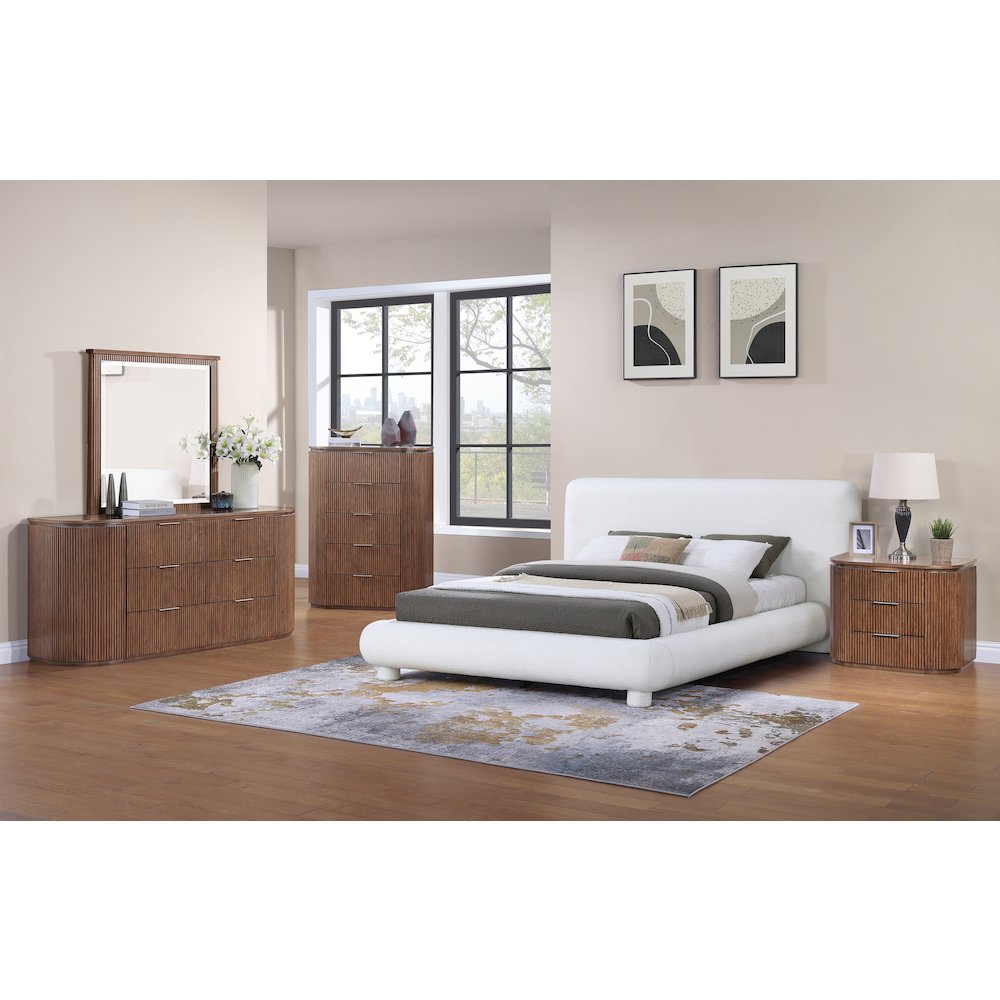 Astrid Brown Solid Wood And Oak Veneer Nightstand