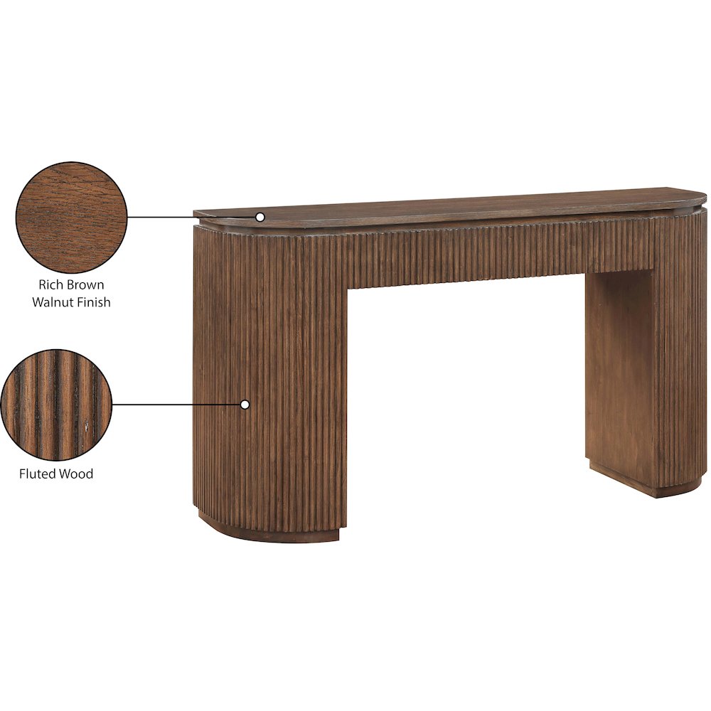 Astrid Brown Solid Wood And Oak Veneer Console Table