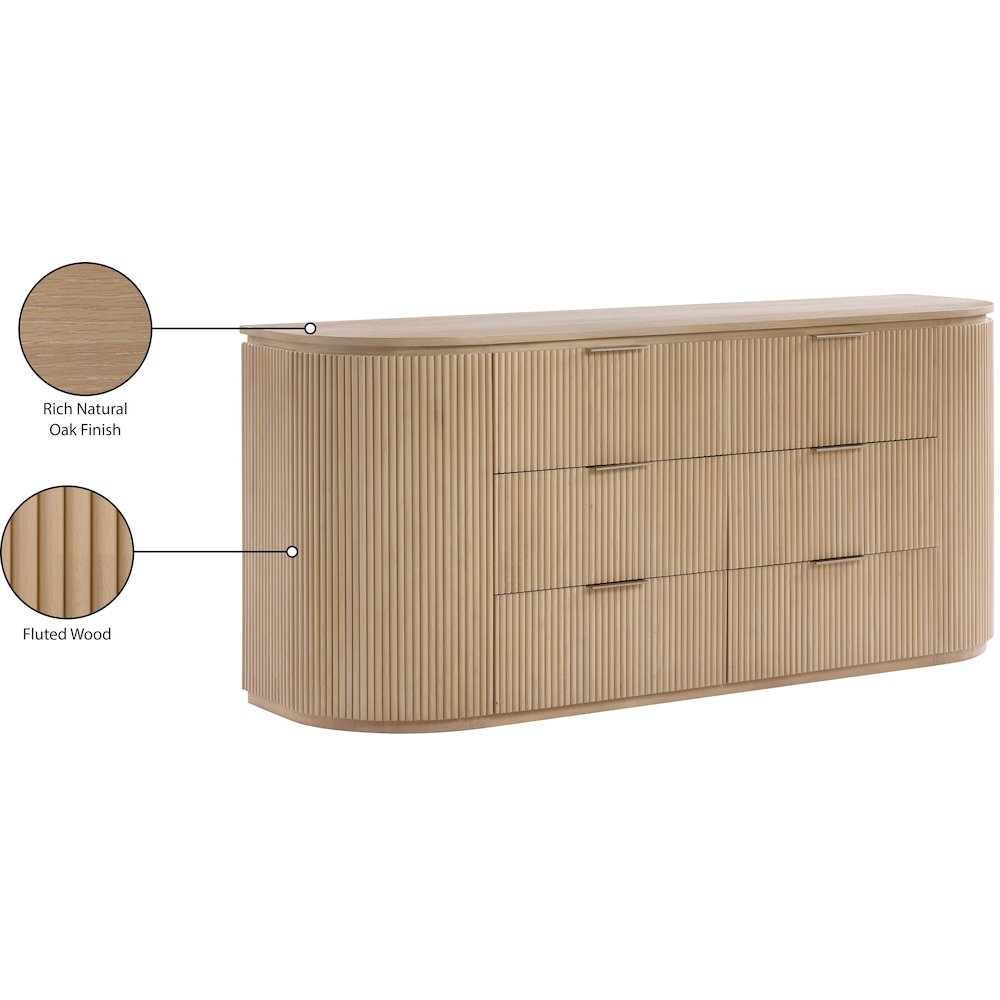 Astrid Natural Solid Wood And Oak Veneer Dresser