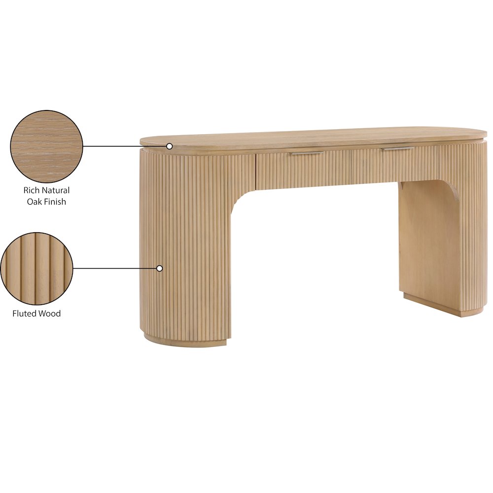 Astrid Natural Solid Wood And Oak Veneer Desk