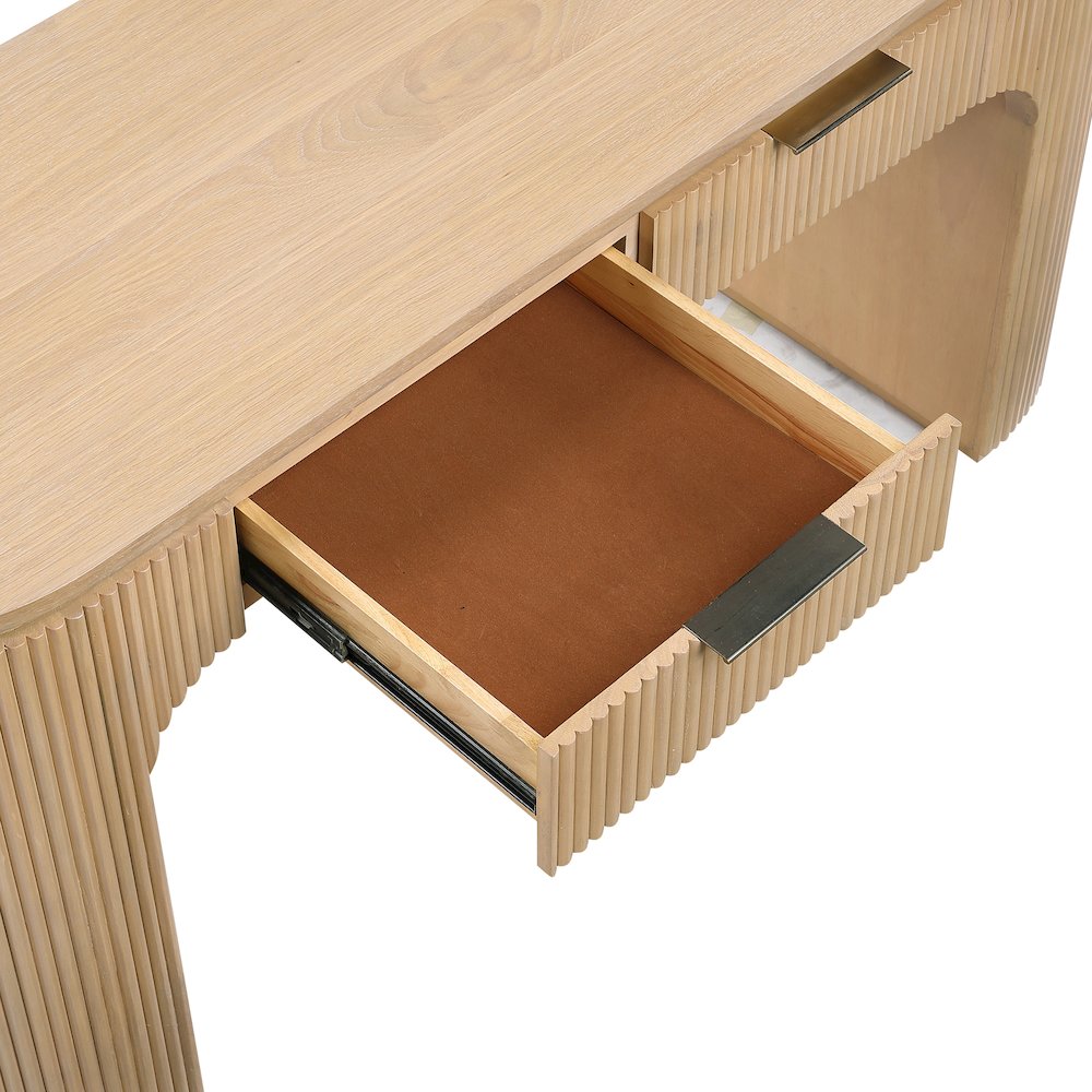 Astrid Natural Solid Wood And Oak Veneer Desk
