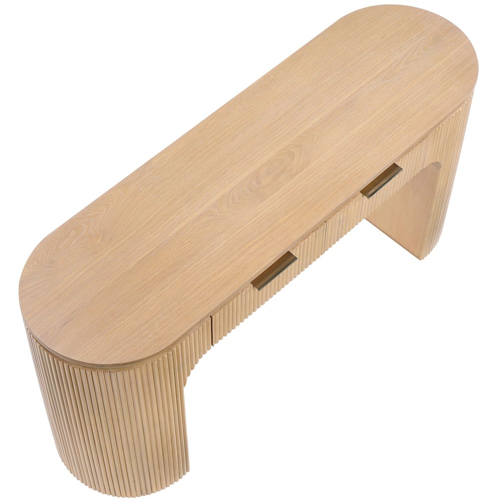 Astrid Natural Solid Wood And Oak Veneer Desk