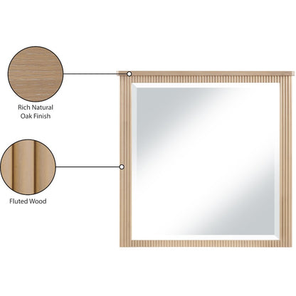 Astrid Natural Solid Wood And Oak Veneer Mirror