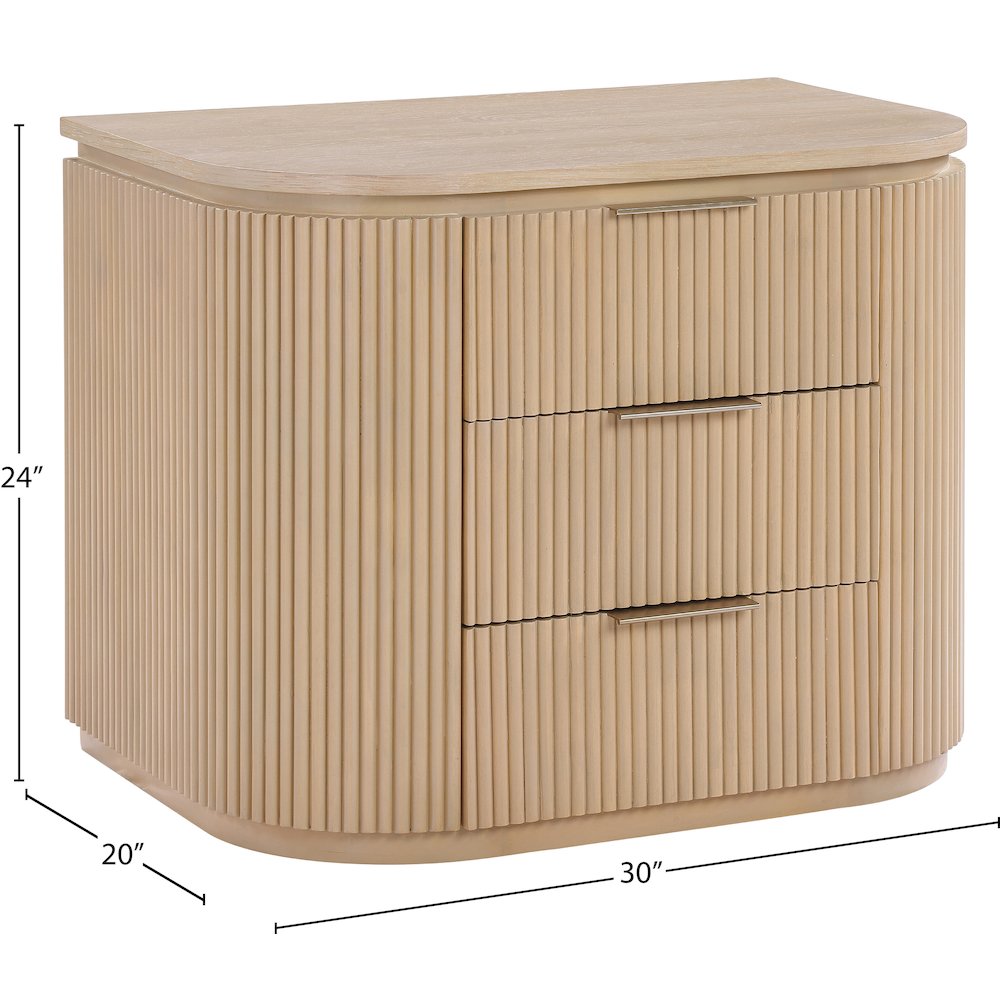 Astrid Natural Solid Wood And Oak Veneer Nightstand