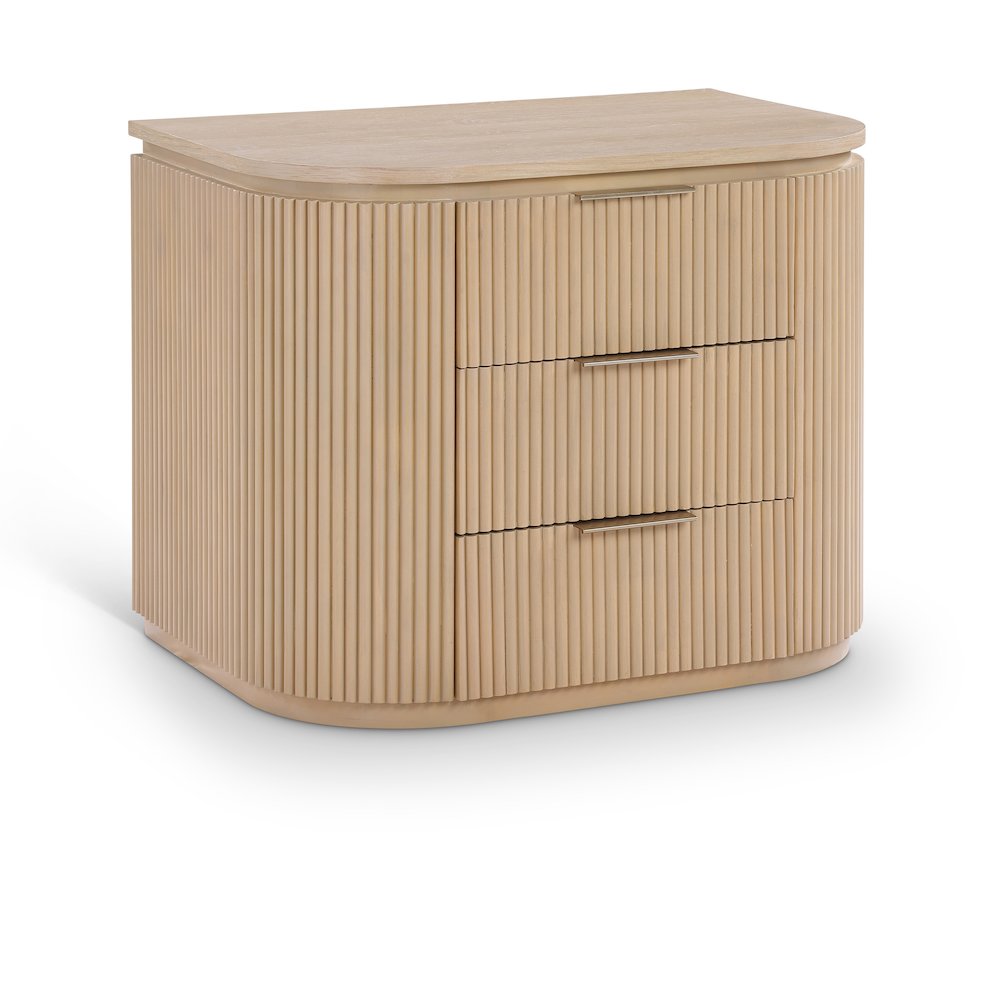 Astrid Natural Solid Wood And Oak Veneer Nightstand
