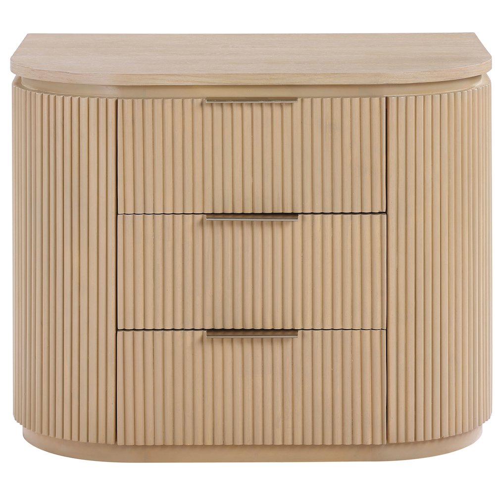 Astrid Natural Solid Wood And Oak Veneer Nightstand