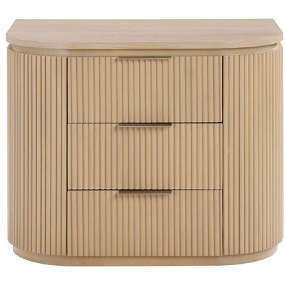 Astrid Natural Solid Wood And Oak Veneer Nightstand