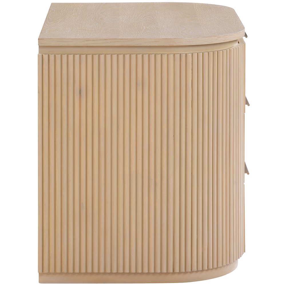 Astrid Natural Solid Wood And Oak Veneer Nightstand