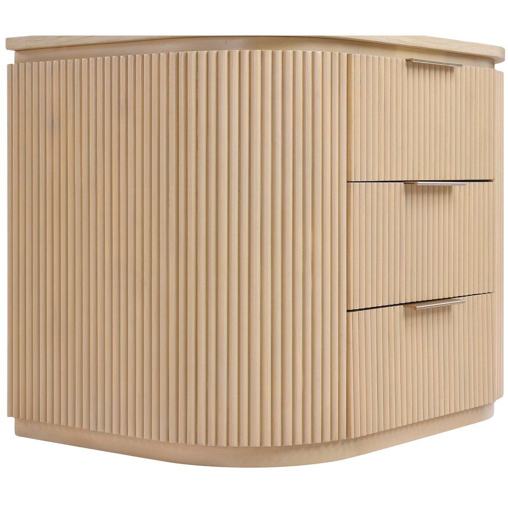Astrid Natural Solid Wood And Oak Veneer Nightstand