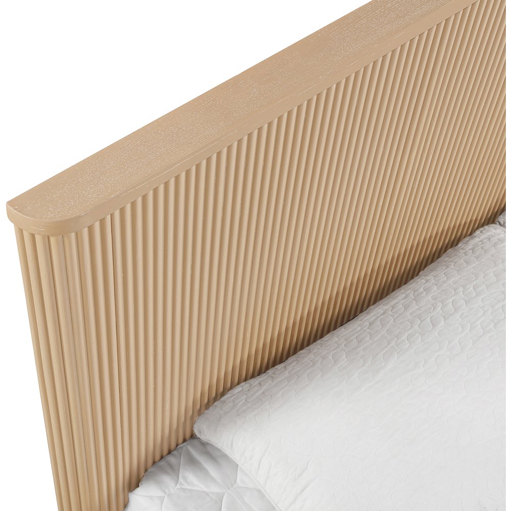 Astrid Natural Solid Wood And Oak Veneer Queen Bed (3 Boxes)