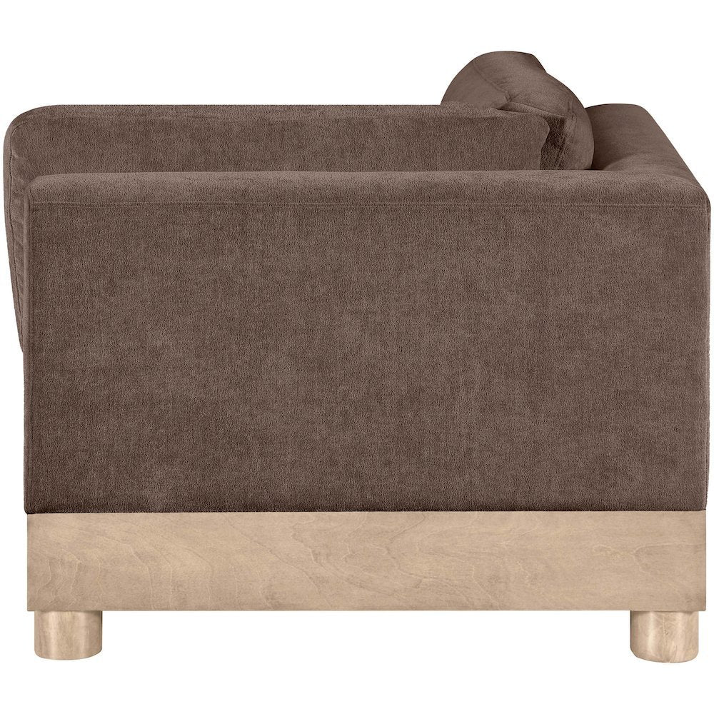 Turin Brown Chenille Fabric Upholstered Modular Corner Chair