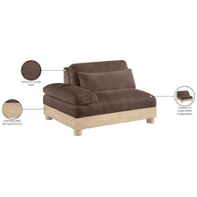 Turin Brown Chenille Fabric Upholstered Modular Left Arm Chair