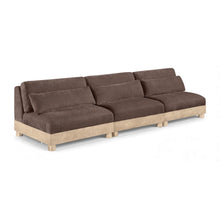 Turin 120" Brown Chenille Fabric Upholstered 3pc. Modular Sofa