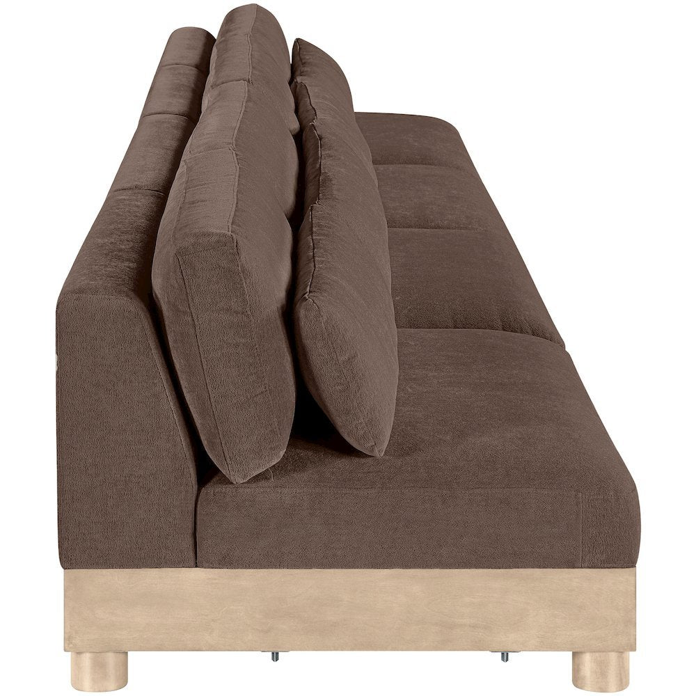 Turin 160" Brown Chenille Fabric Upholstered 4pc. Modular Sofa