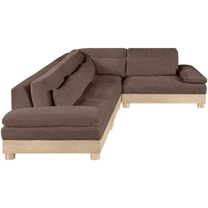 Turin 127.75" Brown Chenille Fabric Upholstered 4pc. Modular Sectional