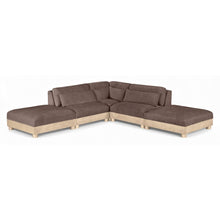 Turin 120" Brown Chenille Fabric Upholstered 5pc. Modular Sectional