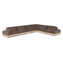 Turin 167.75" Brown Chenille Fabric Upholstered 6pc. Modular Sectional