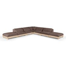Turin 160" Brown Chenille Fabric Upholstered 7pc. Modular Sectional