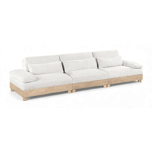 Turin 135.5" Cream Chenille Fabric Upholstered 3pc. Modular Sofa