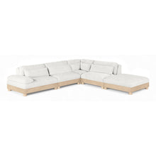 Turin 120" Cream Chenille Fabric Upholstered 5pc. Modular Sectional