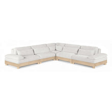 Turin 127.75" Cream Chenille Fabric Upholstered 5pc. Modular Sectional