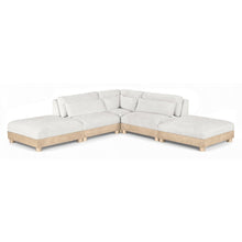 Turin 120" Cream Chenille Fabric Upholstered 5pc. Modular Sectional
