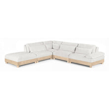 Turin 127.75" Cream Chenille Fabric Upholstered 5pc. Modular Sectional