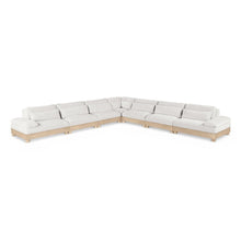 Turin 167.75" Cream Chenille Fabric Upholstered 7pc. Modular Sectional