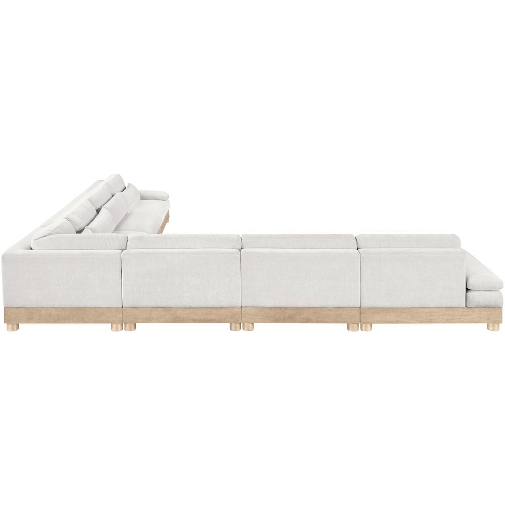 Turin 167.75" Cream Chenille Fabric Upholstered 7pc. Modular Sectional