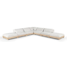 Turin 160" Cream Chenille Fabric Upholstered 7pc. Modular Sectional