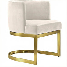 Gold Velvet Dining Chair with Contemporary Design and Padded Seat