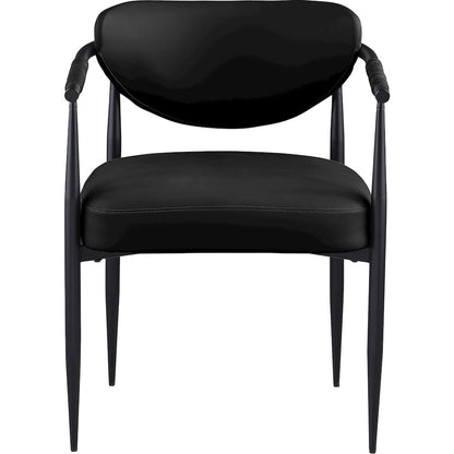 Virella Black Vegan Leather Upholstered Dining Chair, Set of 2