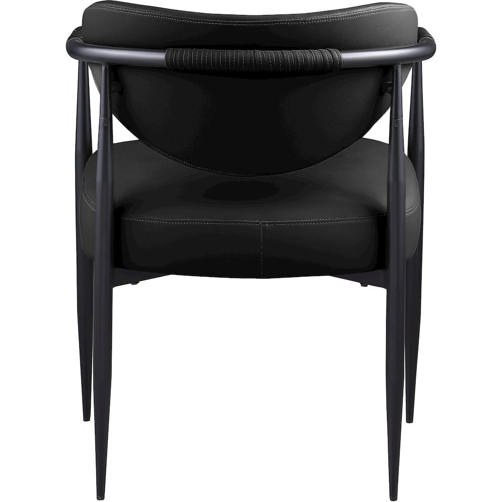 Virella Black Vegan Leather Upholstered Dining Chair, Set of 2