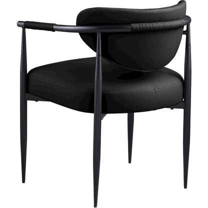Virella Black Vegan Leather Upholstered Dining Chair, Set of 2