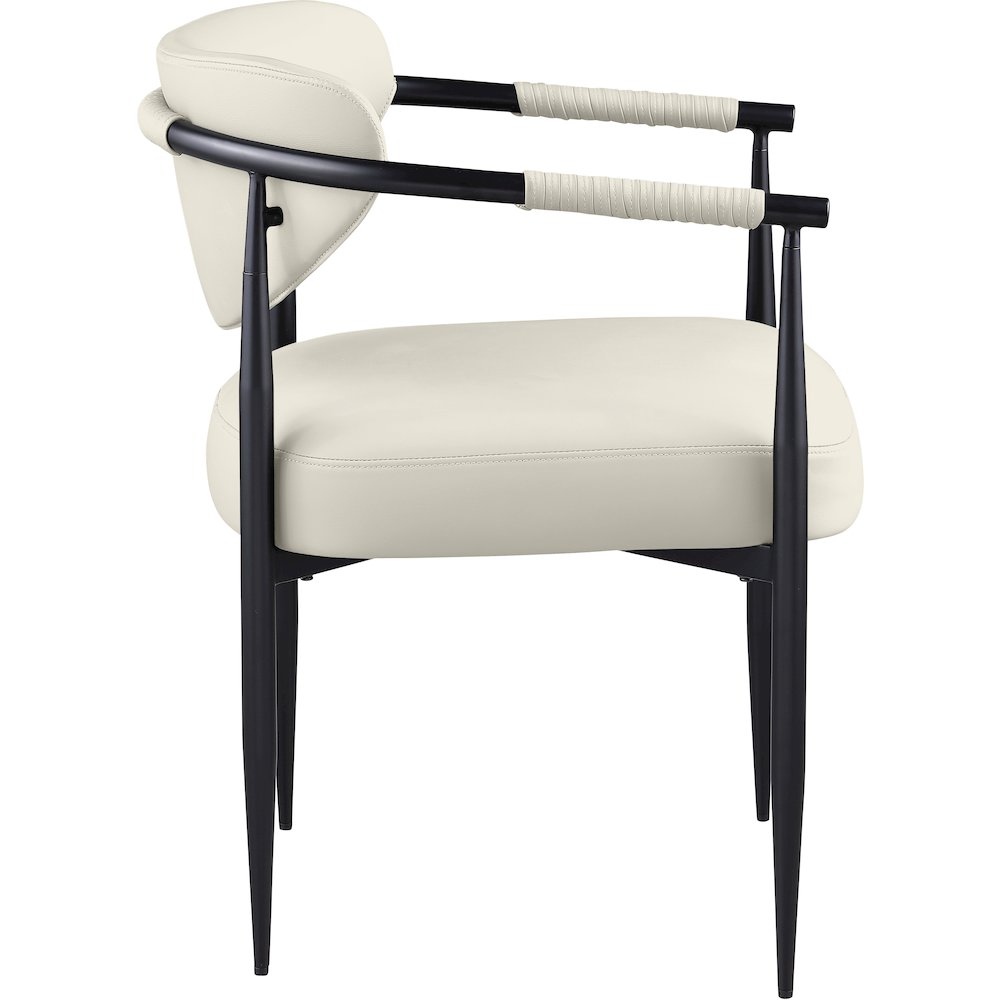 Virella Cream Vegan Leather Upholstered Dining Chair, Set of 2