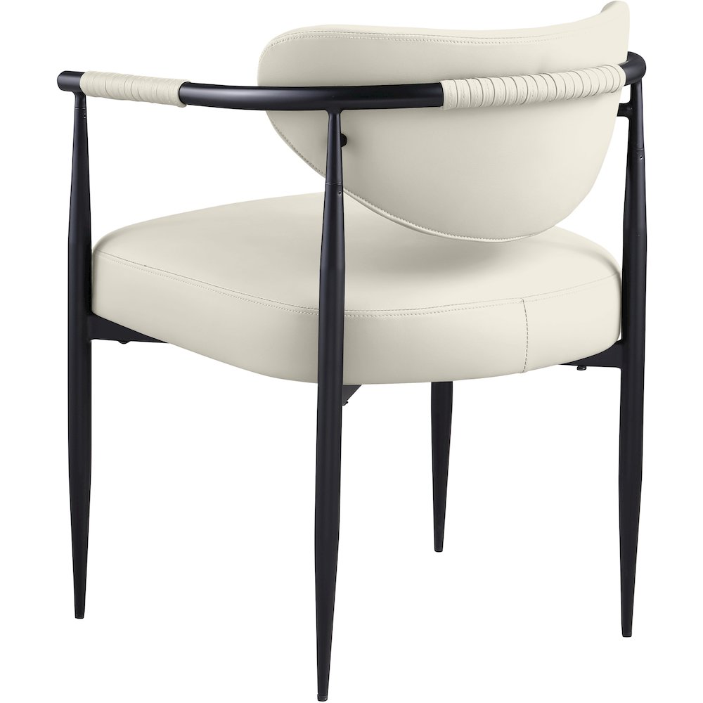 Virella Cream Vegan Leather Upholstered Dining Chair, Set of 2
