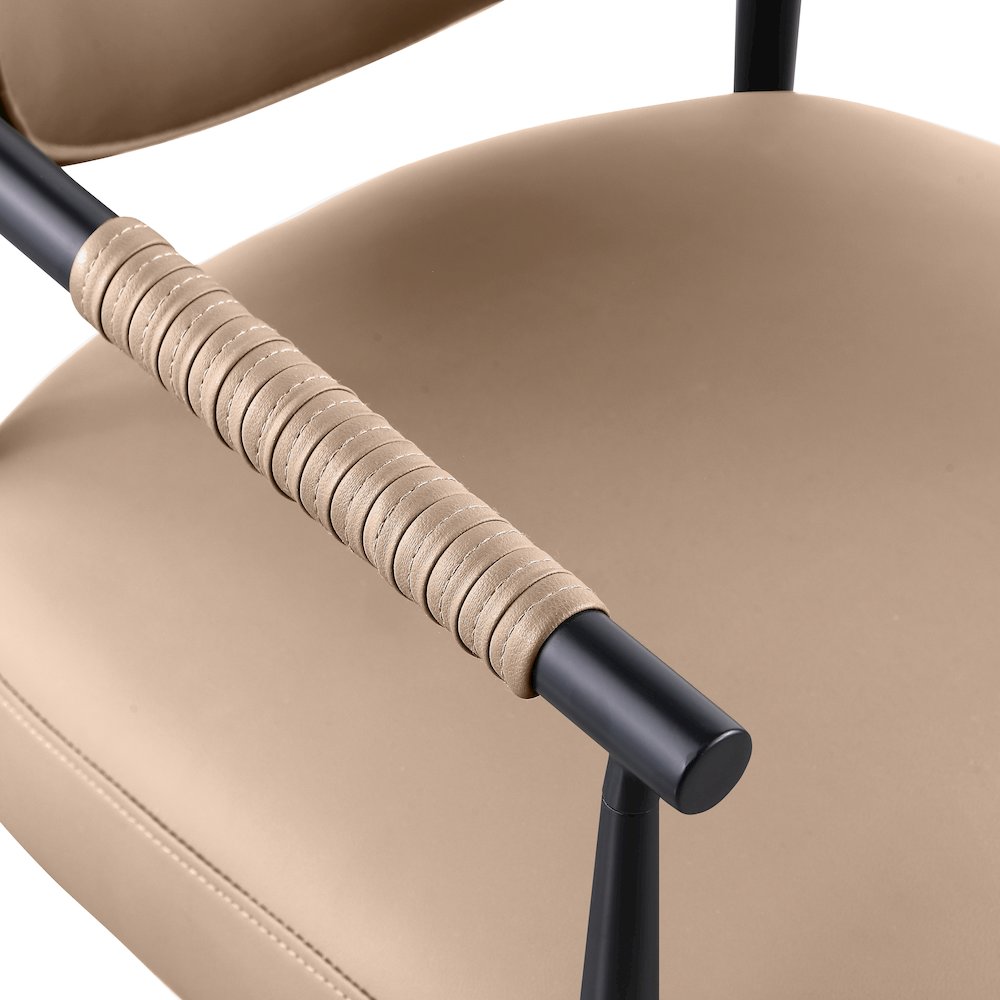 Virella Tan Vegan Leather Upholstered Dining Chair, Set of 2