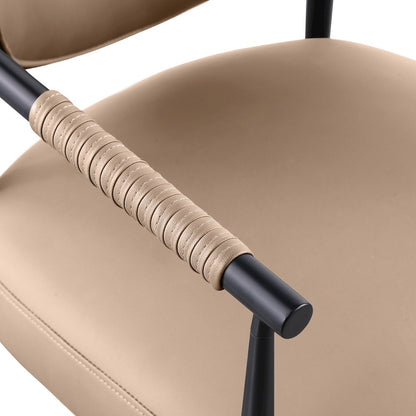 Virella Tan Vegan Leather Upholstered Dining Chair, Set of 2