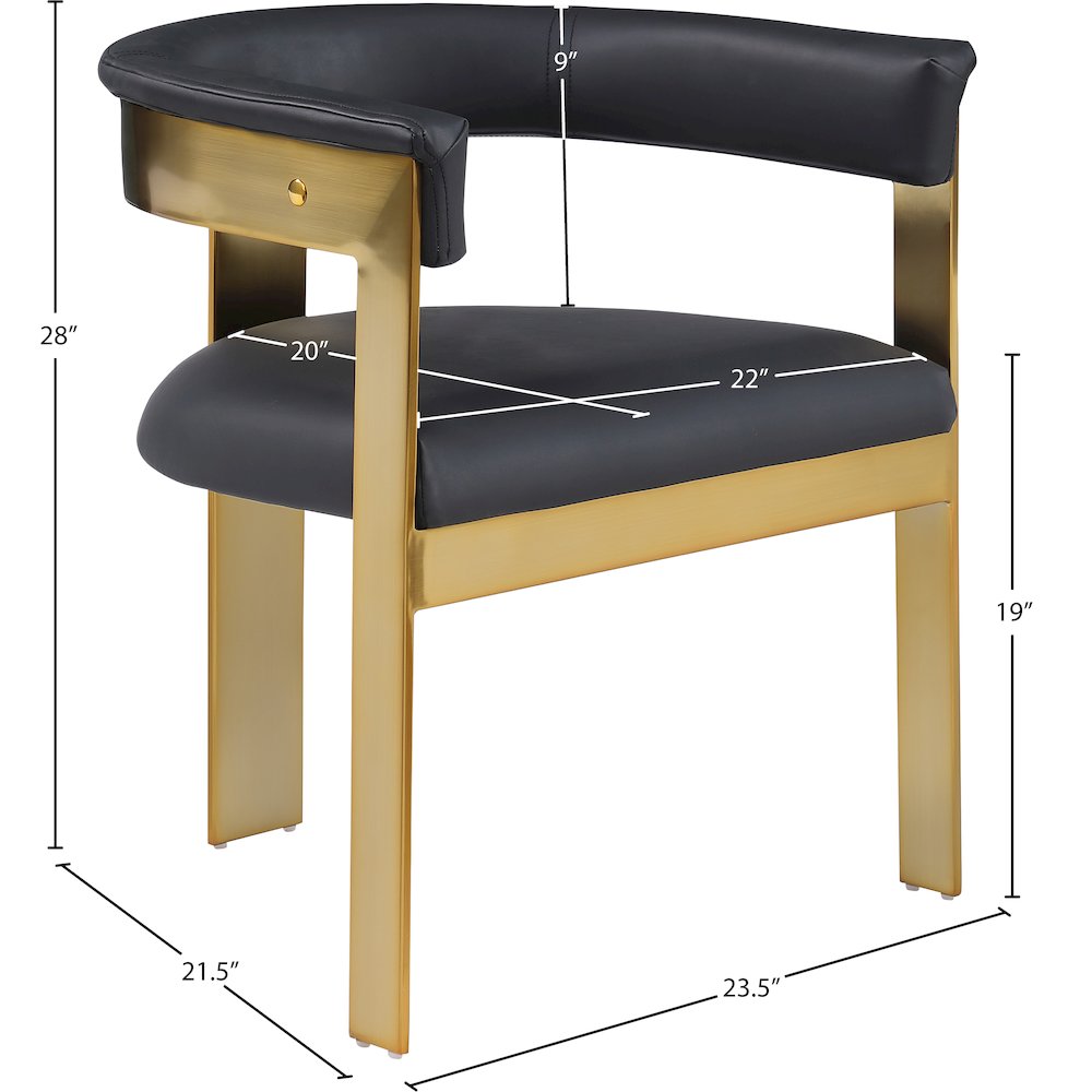 Romeo Black Vegan Leather Dining Chair, Set of 2