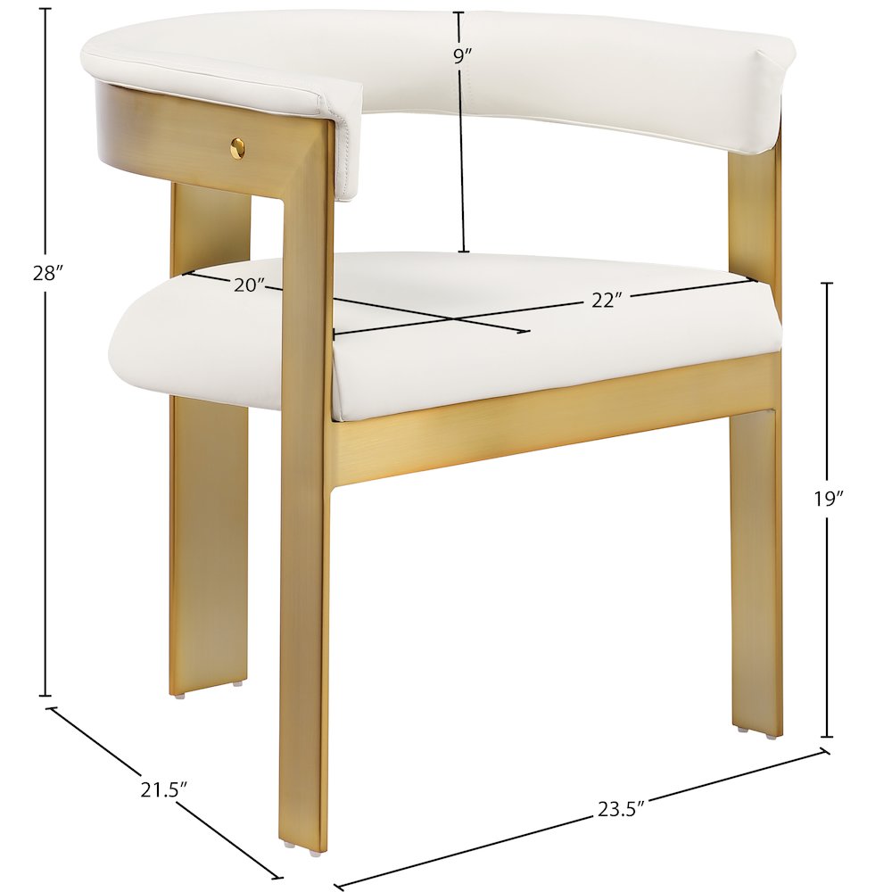 Romeo Cream Vegan Leather Dining Chair, Set of 2