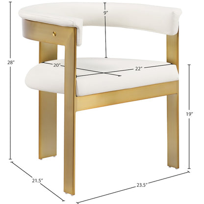 Romeo Cream Vegan Leather Dining Chair, Set of 2