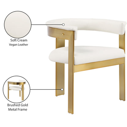 Romeo Cream Vegan Leather Dining Chair, Set of 2