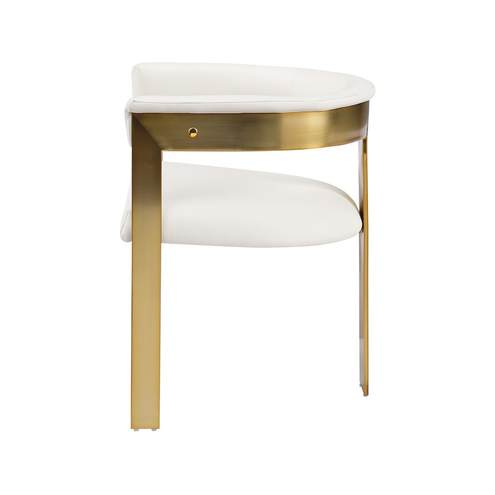 Romeo Cream Vegan Leather Dining Chair, Set of 2