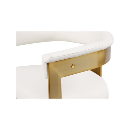 Romeo Cream Vegan Leather Dining Chair, Set of 2