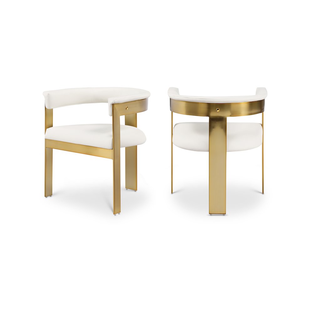 Romeo Cream Vegan Leather Dining Chair, Set of 2